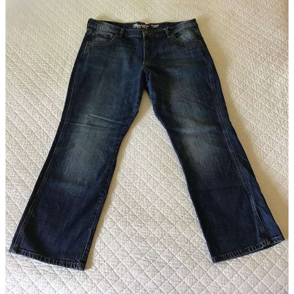 Wrangler Retro Relaxed Bootcut Jeans Mens 38x30 Dark Wash Workwear Cowboy Casual